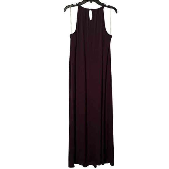 Cato Womens Purple Sleeveless Maxi Dress size Lrge With Decorative Beaded Neckli - Picture 12 of 12